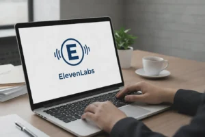 Close-up view of the ElevenLabs voice settings panel with sliders for stability and similarity enhancement.