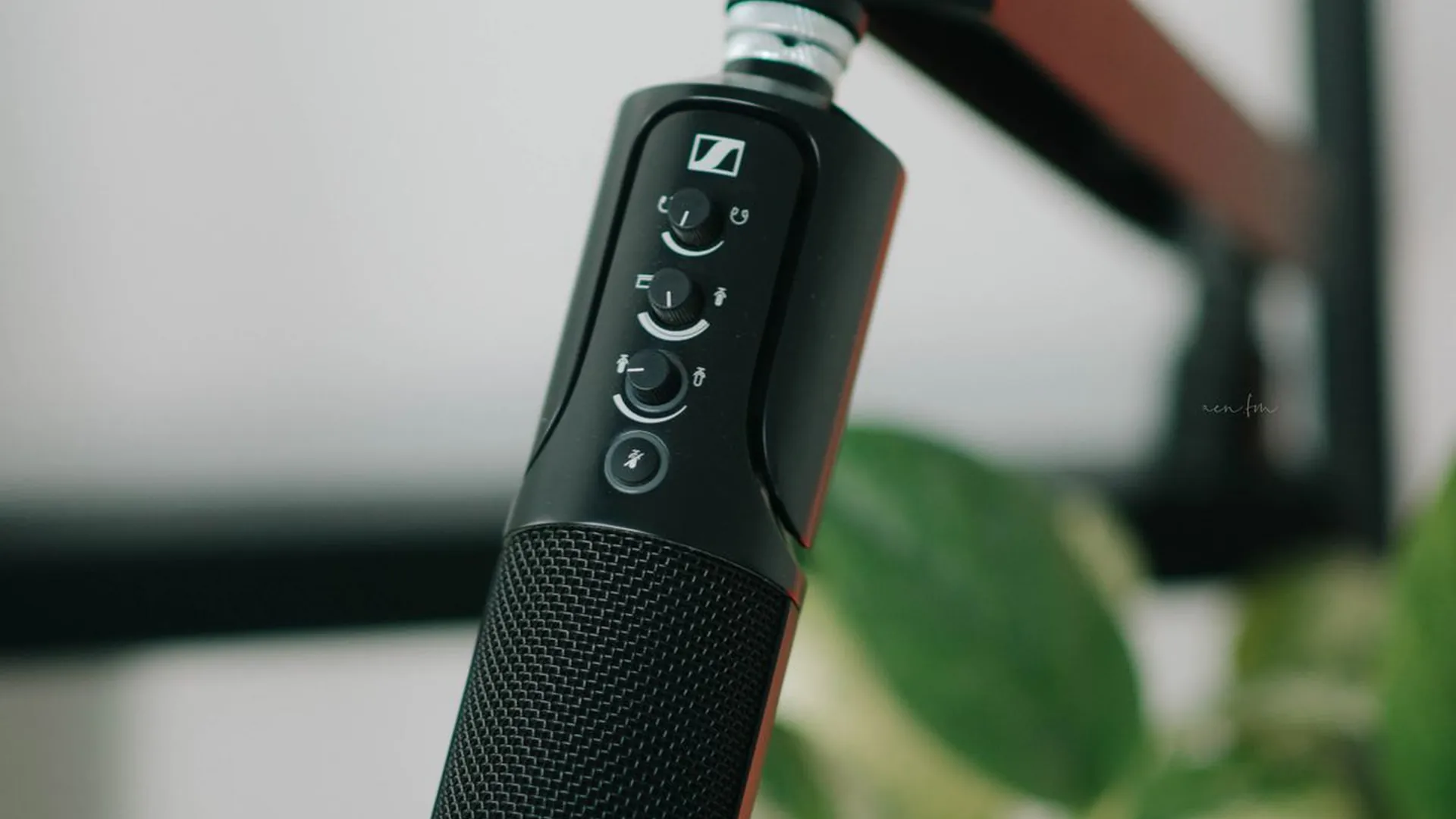 Professional microphone in a studio for podcast and voice recording