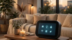 Apple HomeView Siri AI hub - smart home hub device in modern living room