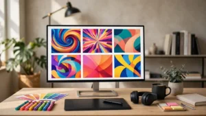 AI thumbnail maker for youtube - designer creating bold YouTube thumbnails